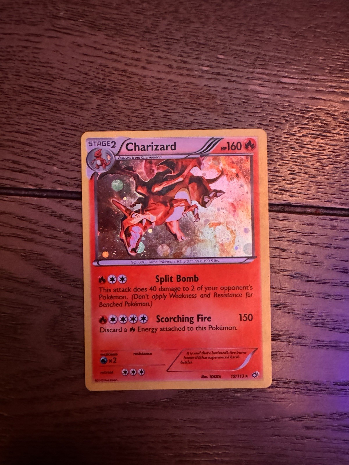 Pokemon TCG Charizard 19/113 Legendary Treasures Rare Cosmos Holo Foil Card 2013