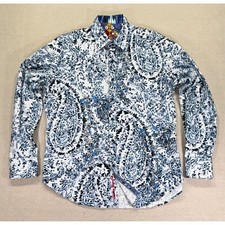 Robert Graham Men's Medium Classic Fit Paisley AOP Button Shirt Long Sleeve