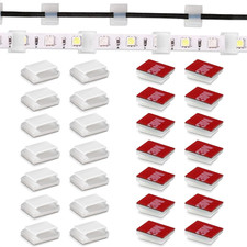 LED Light Strip Cable Clips - 100 Pcs Adhesive Wall Mounting Brackets and Wire H