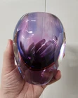 SALE Flavio Poli Seguso Murano Sommerso Art Glass Cut Facet Cased Vase 5” Purple