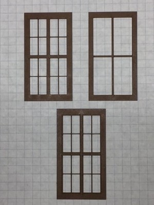 O Scale Laser Cut Warehouse Windows  16-Lite  (10 Ct.) 1-1/2'' x 2-3/4'' (WH-03)