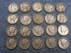 20 SILVER MERCURY DIMES WITH DATES lot 775