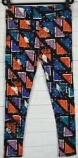 LuLaRoe Women's Leggings Black with Multicolor Size TC New