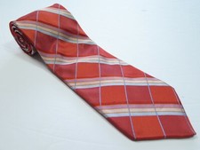 Ted Baker London Orange Textured Striped HandMade Imported Pure Silk Necktie USA