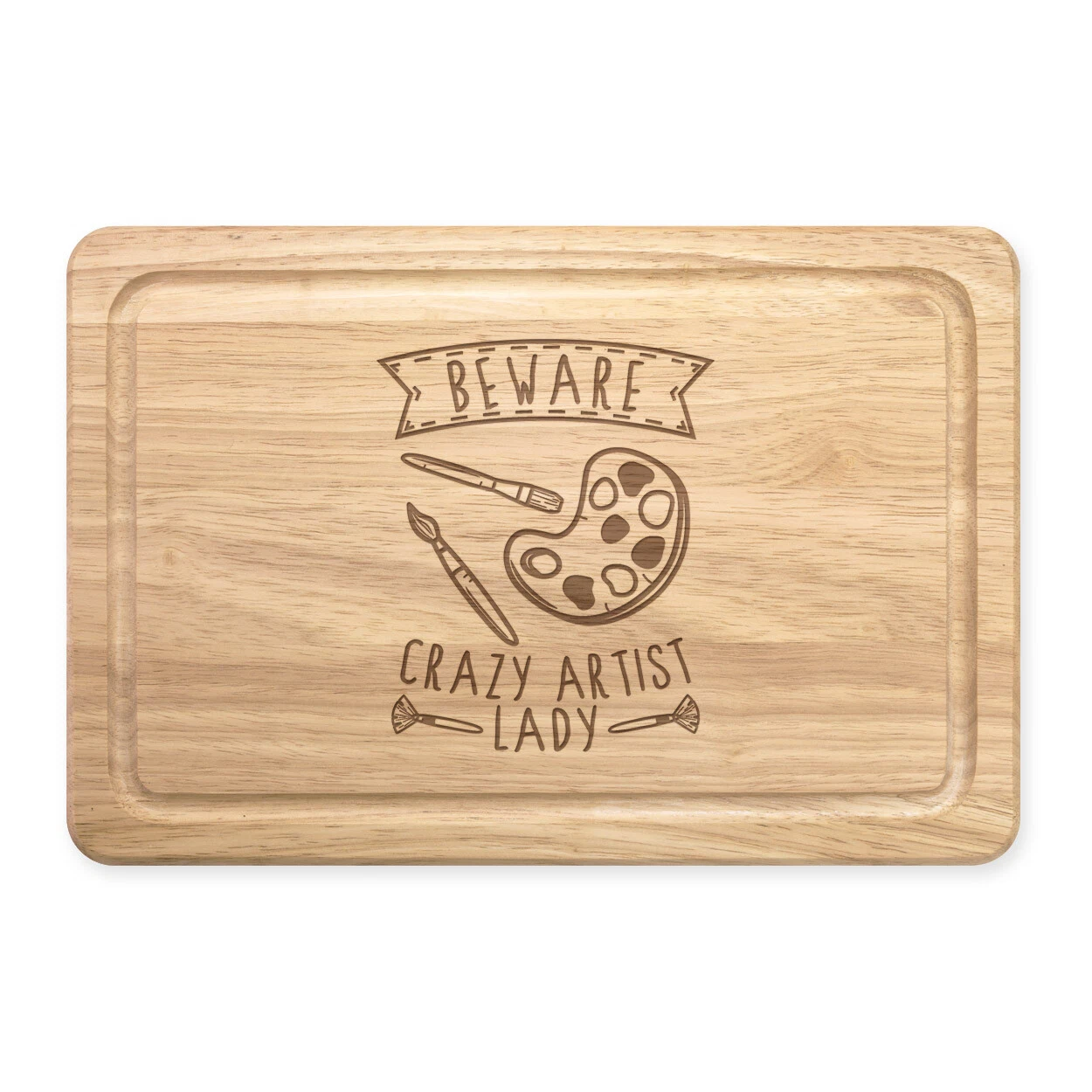 Beware Crazy Artist Lady Rectangular Chopping Board Mum Mothers Day Girlfriend