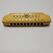 Rare 1950's Yellow Children's Plastic Royal Tone Harmonica by Proll Toys Inc USA