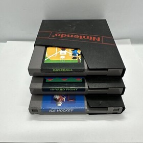 NES Games Ice Hockey w/Manual Baseball 10 Yard Fight 5 Screws Cleaned & Tested