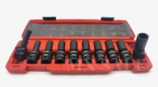 10Pc 1/2" Drive Universal Swivel Deep Impact Socket Set (METRIC) PRO Radius Set