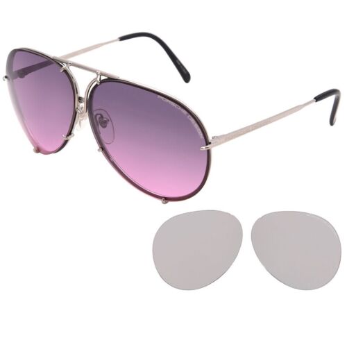 Porsche Design P'8478 P8478 M Gunmetal Pilot Sunglasses 66mm W/Extra Lenses
