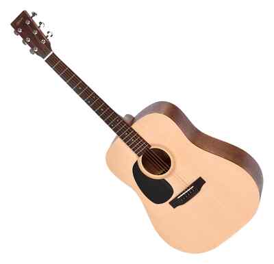 Ditson D-10L Akustik Western Gitarre Natur Sitka Fichte Mahagoni Linkshänder