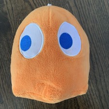 Pac Man Ghost Plush 8 nch Toy Factory Brand Orange Color