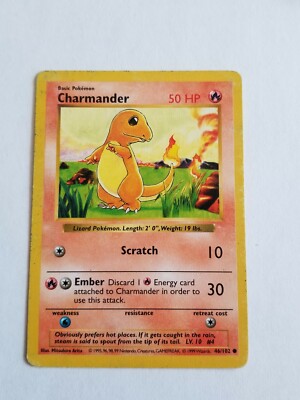 CHARMANDER 46/102 Shadowless Base Set WOTC Pokemon Card Played | eBay