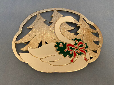 Holiday Swan Trivet, Holiday Collection, Wm. A. Rogers, Japan, Oneida LTD, 1987