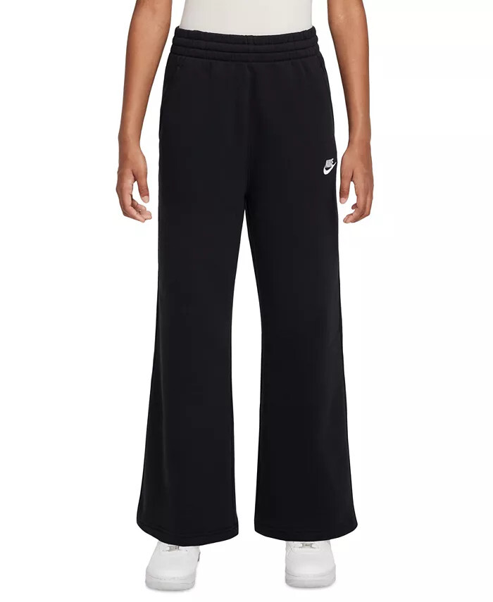 Nike Kids Sportswear Club Fleece Wide-Leg Sweatpants, Black, XS | eBay