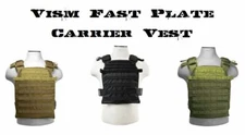 NEW Vism Fast Plate Carrier 10"x12" Adjustable MOLLE Tactical Vest OD GREEN OLIV