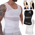 Mens Slimming Body Shaper Tank Top Abdomen Gynomastica Compression Vest Shirt US