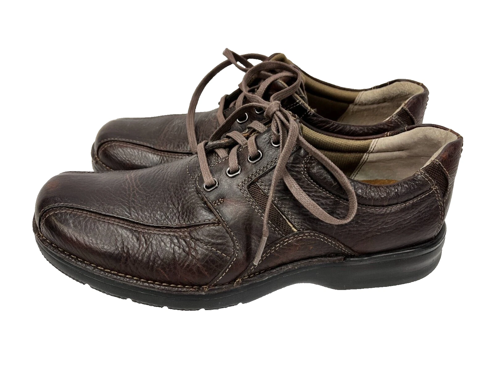 CLARKS Oxford casual da uomo in pelle marrone con lacci 10M