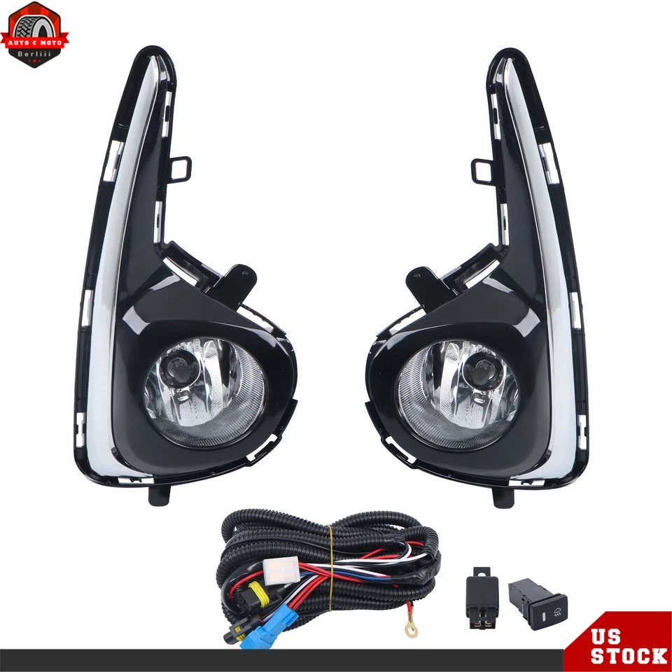 Chrome Fog Lights w/Bezel For 2018-2020 Toyota Yaris Hatchback Right&Left Side - Image 2 of 4
