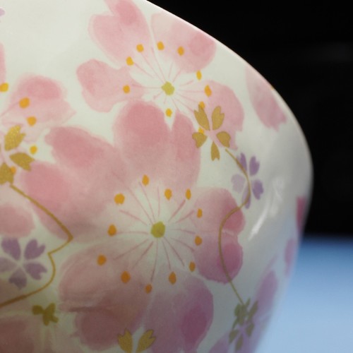 Japanese Rice Bowl, Small Plate Pair Set Mino-Yaki Cherry Blossom Japan-Made NEW - Picture 9 of 18