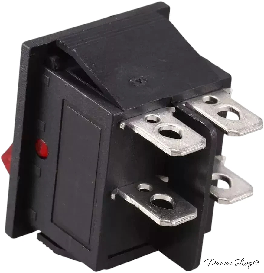 Interrupteur à bascule à 4 broches off on 16A/250V avec lumière (25x31mm) - Photo 2/4