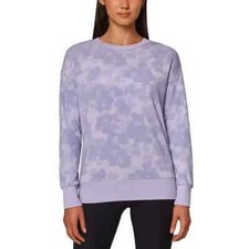 Mondetta Women's Medium Purple Floral Lightweight Active Sweatshirt NWT