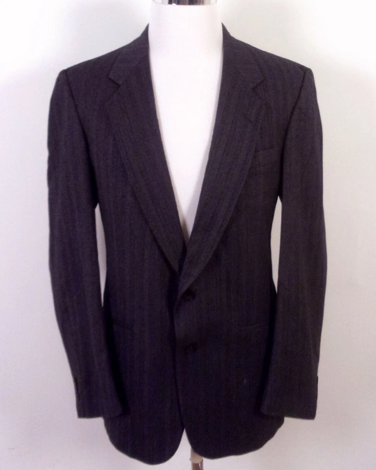 Traje de negocios Henry Grethel vintage usado en excelente estado gris 100 % lana a rayas 2 piezas 42 L Foto 2 de 4