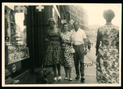 Straßburg Elsass 1959 - Familie mit Dackel Hund - Teckel 1950er - Foto 10x7cm