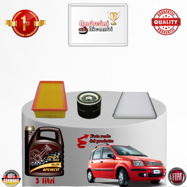 Inspektionskit Filter + ÖL Xfiat Panda Ii 1.4 16V 74KW 100CV Von 2008-> 2013-image
