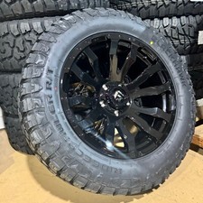 20x9 Fuel D675 Blitz Black Wheels Rims 33" AT Tires 6X5.5 GMC Sierra 1500 Yukon