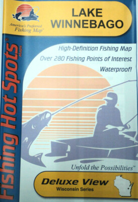 Lake Winnebago Detailed Fishing Map, GPS Pts, Depth Contours, Waterproof #L249 