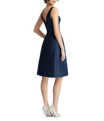 alfred sung cap sleeve pleated skirt dress with pockets Satin Full Length Dress Alfred Sung D767 | Buy Online A-Line Bridesmaid Evening Mother of the Bride/Groom Wedding Reception Dress with Sleeves Australia