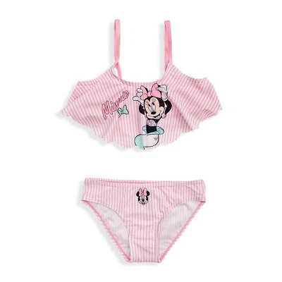 Maillot De Bain Disney Minnie Mouse 2 Pièces Fille Slip Piscine 5485 - Photo 1/2