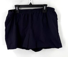 Lands End Womens Nylon Swim Shorts Size 8 Loose Fit Navy Blue Modest