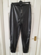 Pretty Little Thing Faux Leather High Waisted Black Women Leggings Size 16