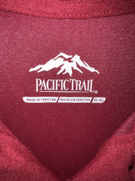 Pacific Trail Men's Short Sleeve Polo Shirt Burgundy Different Sizes - Image 3 of 4