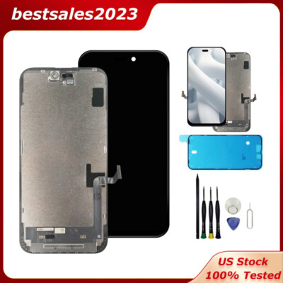 For iPhone 15 Plus LCD Display Touch Screen Digitizer Assembly + Frame Seal Kits
