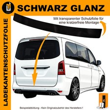 FOLIE LADEKANTENSCHUTZ FÜR MERCEDES V-KLASSE W447 ab 2014 SCHWARZ GLANZ