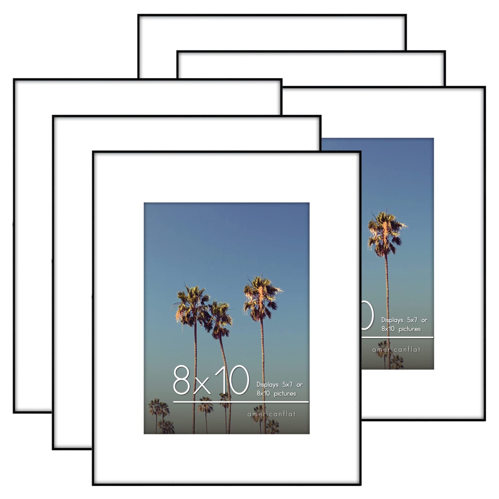 Front Loading 8x10 Picture Frame with Shatter-Resistant Glass - Set of 6 - Us...