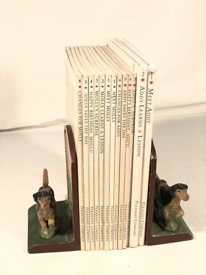 Cast iron Pointer Dogs Landscape Background Bookends Made In USA