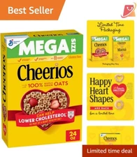 Mega Size Happy Heart Shapes Cereal - Heart Healthy with 100% Whole Grains