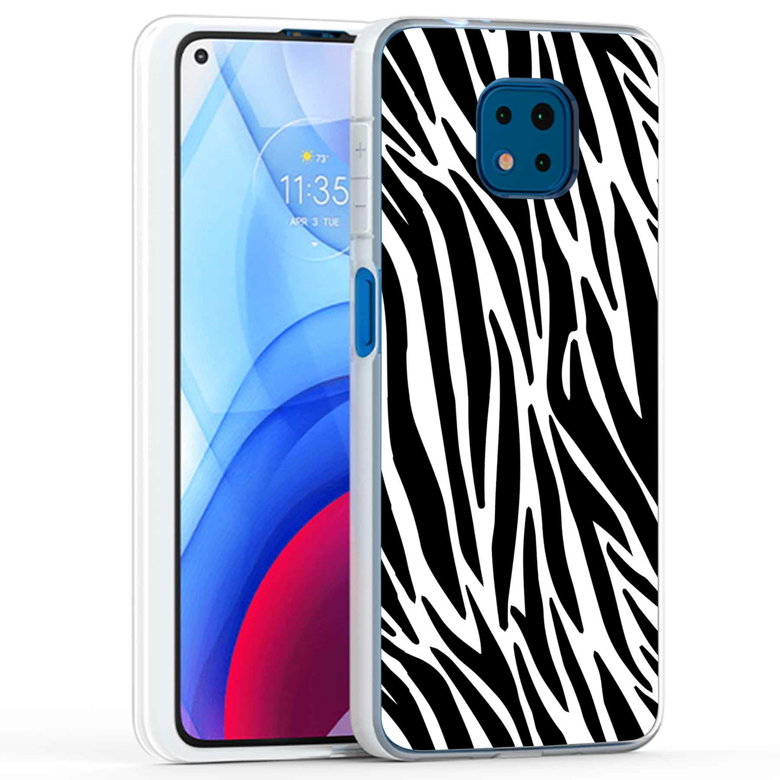 Phone Case Cover for Motorola Moto G Power 2021,Zebra Pattern Print, USA