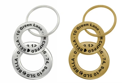 Personalised Pet Disc Dog ID Tag Washer Tags in Silver or Brass & Free Engraving