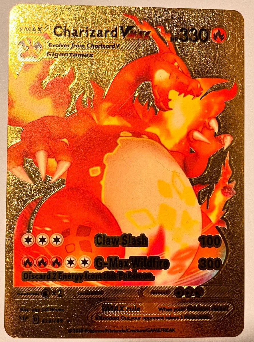 海外版金色 Charizard VMAX ポケモンカード RARE GOLD CHARIZARD VMAX POKÉMON CARD | eBay