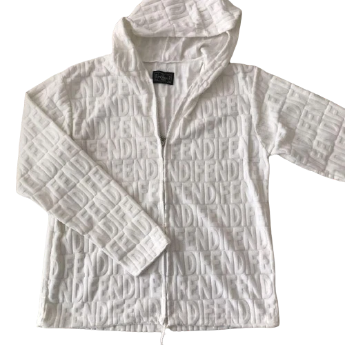 Giacca FENDI Vintage Zucca Monogram Zip Hoodie 90% Poliestere 10% Spandex