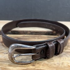 Greg Jensen Originals Belt Sterling Silver Buckle Handmade USA Calfskin Size 34