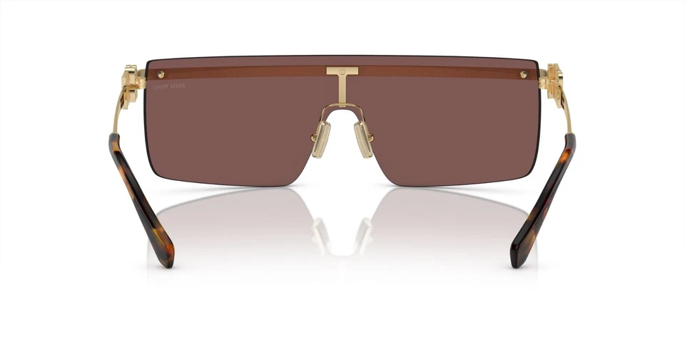 Очки солнцезащитные Miu Miu SMU 50ZS бледно-золотистые/коричневые серебристые затененные зеркальные (ZVN-70D) - Изображение 4 из 4