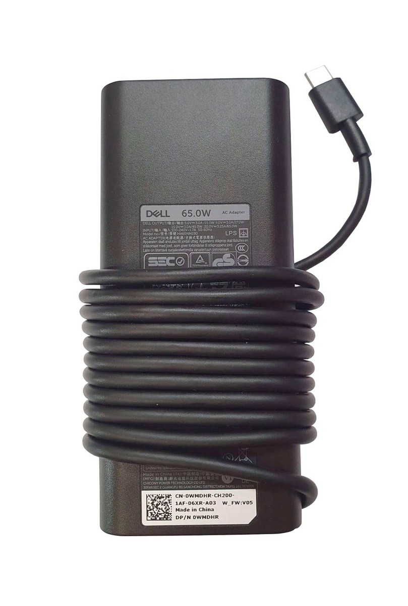 65W USB-C Laptop Charger For Dell Latitude 7390 2-in-1 - Also Works With Many Other USB-C Devices