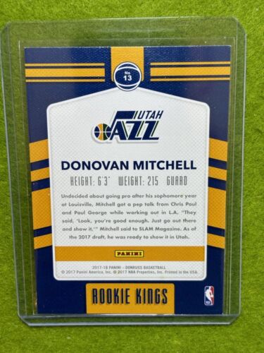Tarjeta de novato Donovan Mitchell Flash Silver Prizm SSP 2017 Donruss ROOKIE KINGS RC - Imagen 22 de 24