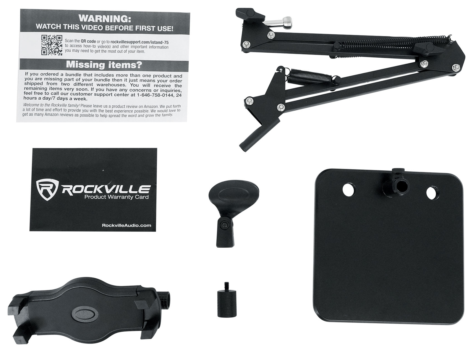 Rockville iSTAND 75 Desktop Webcam Stand w/ Boom and Weighted Base