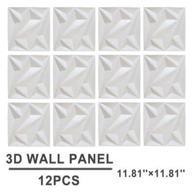 12PCS Decorative 3D Wall Panels Textured Wall Tiles for Interior Wall Decor